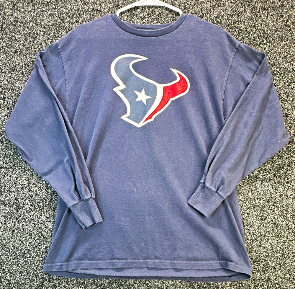 Arian Foster #23 Houston Texans NFL Team Apparel Long Sleeve Shirt Faded